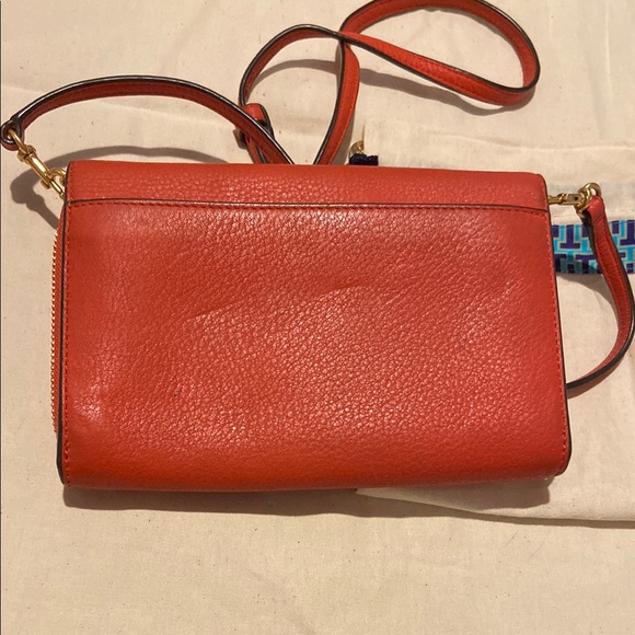 Tory Burch Orange Leather Wallet Crossbody - Picture 3 of 11